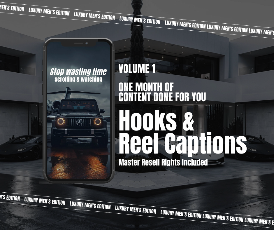 Luxury Men's Vol. 1 Instagram Reels, Hooks, Captions & Covers