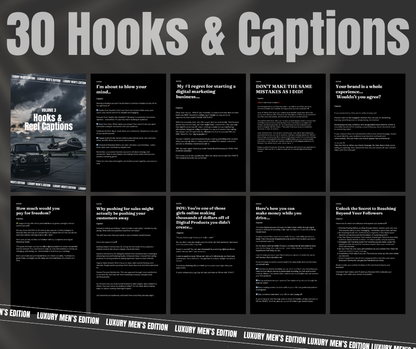 Luxury Men's Vol. 3 Instagram Reels, Hooks, Captions & Covers