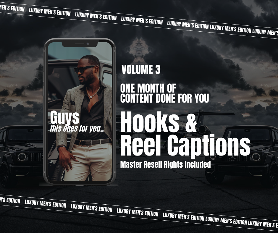 Luxury Men's Vol. 3 Instagram Reels, Hooks, Captions & Covers