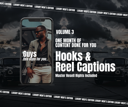 Luxury Men's Vol. 3 Instagram Reels, Hooks, Captions & Covers