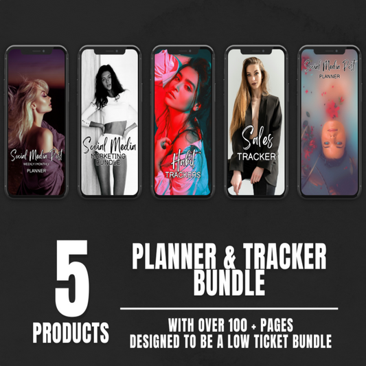 Planner and Tracker Bundle with Mockups - Low Ticket Bundle