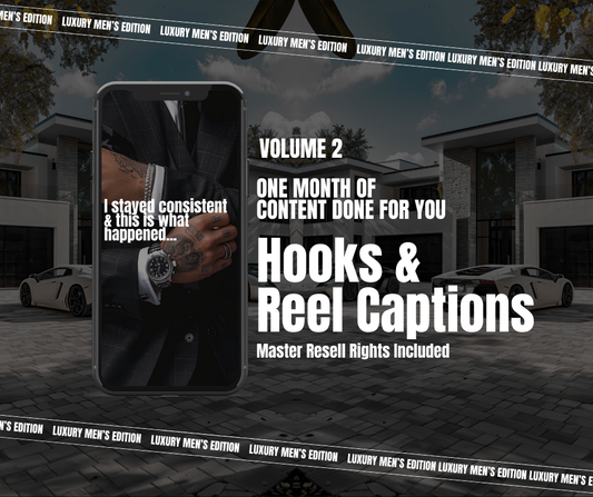 Luxury Men's Vol. 2 Instagram Reels, Hooks, Captions & Covers